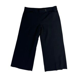 White House Black Market Cropped Flare Dress Pants Office Core Black Career 8‎